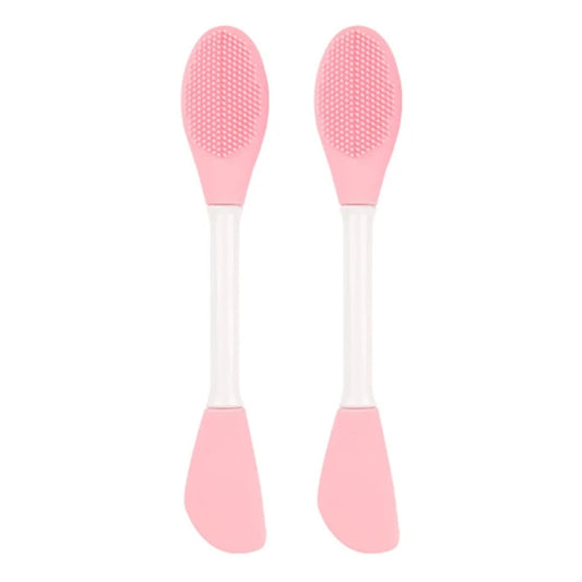 2pcs Dual Head Silicone Face Mask Brush Face Cleansing Massage Brush Mud Mask Applicator(Pink) - free shipping - PMC Jewellery - Order now!