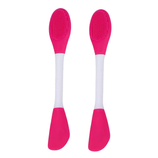 2pcs Dual Head Silicone Face Mask Brush Face Cleansing Massage Brush Mud Mask Applicator(Rose) - free shipping - PMC Jewellery - Order now!