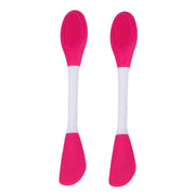 2pcs Dual Head Silicone Face Mask Brush Face Cleansing Massage Brush Mud Mask Applicator(Rose)