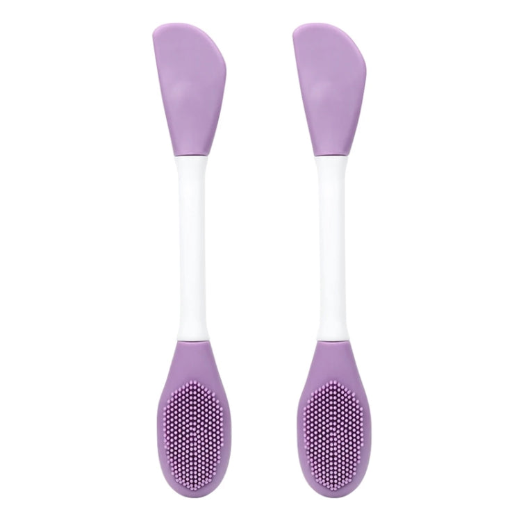 2pcs Dual Head Silicone Face Mask Brush Face Cleansing Massage Brush Mud Mask Applicator(Purple) - free shipping - PMC Jewellery - Order now!