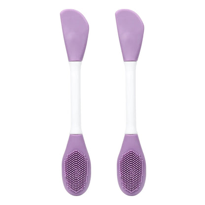 2pcs Dual Head Silicone Face Mask Brush Face Cleansing Massage Brush Mud Mask Applicator(Purple) - free shipping - PMC Jewellery - Order now!