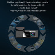 Mobile Phone WIFI Interconnection 2K Ultra-Clear Night Vision Hidden Driving Recorder, Version: USB Short Line(No TF Card)