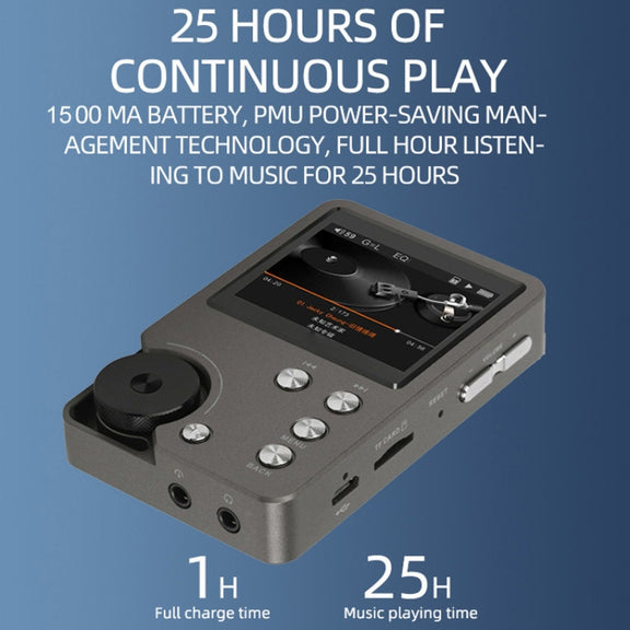 With 128GB TF Card HIFI Lossless DSD256 Music Player Sports MP3(Silver Gray)