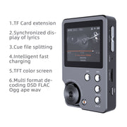 Without TF Card HIFI Lossless DSD256 Music Player Sports MP3(Silver Gray)