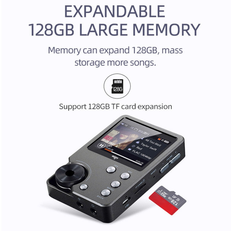 With 128GB TF Card HIFI Lossless DSD256 Music Player Sports MP3(Silver Gray) - MP3 Player by PMC TechLife | Online Shopping South Africa | PMC TechLife | Buy Now Pay Later Mobicred