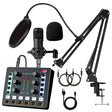 M8 Recording And Singing Live Bluetooth Sound Card Set, Color: Black+Black Cantilever - Live Sound Effects Processors by PMC TechLife | Online Shopping South Africa | PMC TechLife | Buy Now Pay Later Mobicred