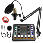 M8 Recording And Singing Live Bluetooth Sound Card Set, Color: Black+Gold Cantilever Earphone