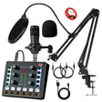 M8 Recording And Singing Live Bluetooth Sound Card Set, Color: Black+Black Cantilever Earphone - Live Sound Effects Processors by PMC TechLife | Online Shopping South Africa | PMC TechLife | Buy Now Pay Later Mobicred