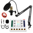 M8 Recording And Singing Live Bluetooth Sound Card Set, Color: White+Gold Cantilever Earphone - Live Sound Effects Processors by PMC TechLife | Online Shopping South Africa | PMC TechLife | Buy Now Pay Later Mobicred