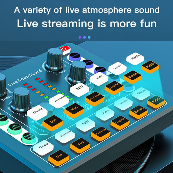 M8 Recording And Singing Live Bluetooth Sound Card Set, Color: Black+Gold Cantilever Earphone
