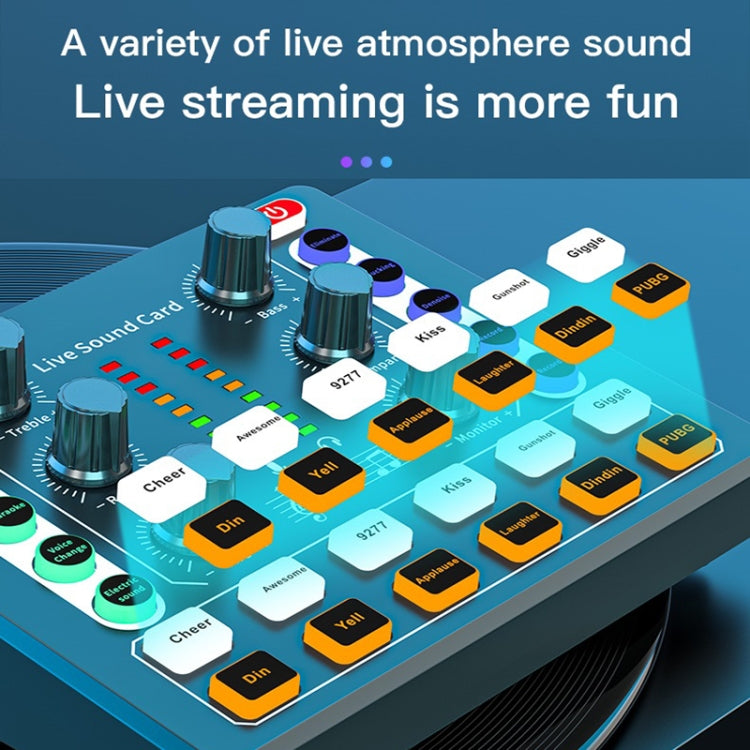 M8 Recording And Singing Live Bluetooth Sound Card Set, Color: Black+Black Cantilever