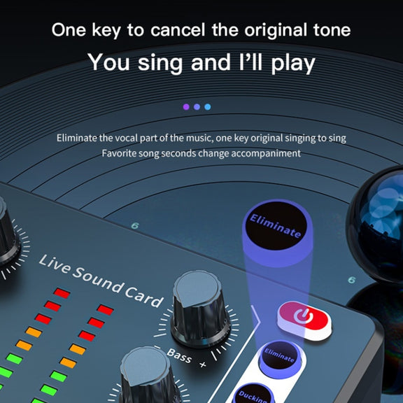 M8 Recording And Singing Live Bluetooth Sound Card Set, Color: Black+Black Cantilever