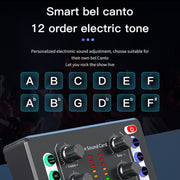M8 Recording And Singing Live Bluetooth Sound Card Set, Color: Black+Black Cantilever