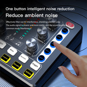 M8 Recording And Singing Live Bluetooth Sound Card Set, Color: Black+Gold Cantilever Earphone