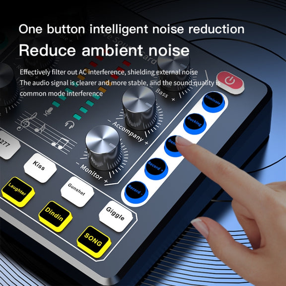 M8 Recording And Singing Live Bluetooth Sound Card Set, Color: Black+Black Cantilever