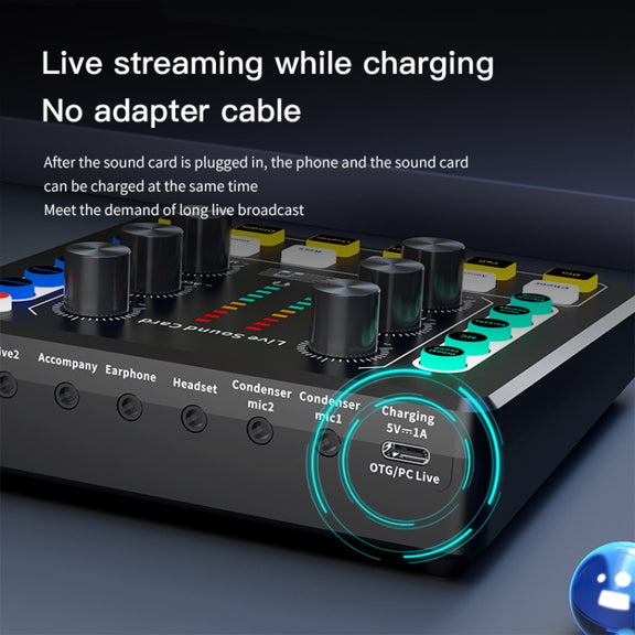 M8 Recording And Singing Live Bluetooth Sound Card Set, Color: Black+Black Cantilever