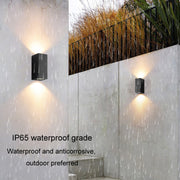 LED Outdoor Wall Lights Water-resistant Exterior Villa Door Patio Lights Background Glow Spotlights, Style: 2-head Round With GU10 Bulb(Warm White)