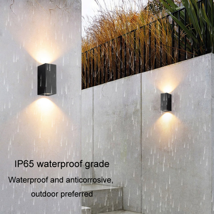 LED Outdoor Wall Lights Water-resistant Exterior Villa Door Patio Lights Background Glow Spotlights, Style: 2-head Round With GU10 Bulb(Warm White)
