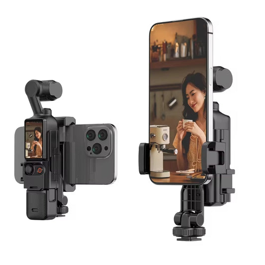 For DJI Osmo Pocket 3 Phone Holder Expansion Bracket With 3 Cold Shoe Port(Black) - free shipping - PMC Jewellery - Order now!
