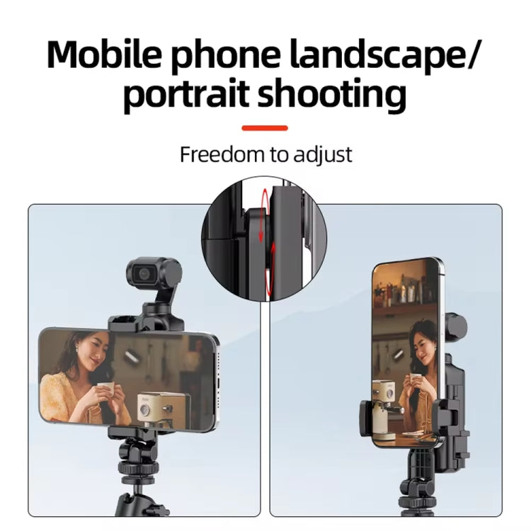 For DJI Osmo Pocket 3 Phone Holder Expansion Bracket With 3 Cold Shoe Port(Black) - free shipping - PMC Jewellery - Order now!