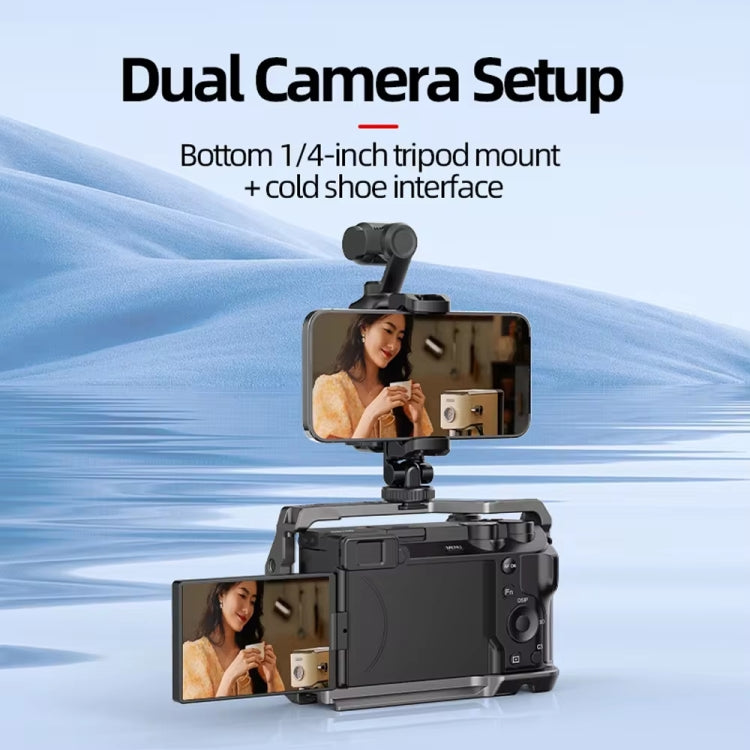 For DJI Osmo Pocket 3 Phone Holder Expansion Bracket With 3 Cold Shoe Port(Black) - free shipping - PMC Jewellery - Order now!