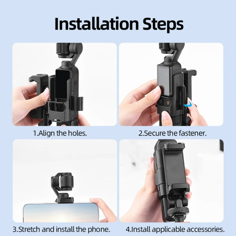 For DJI Osmo Pocket 3 Phone Holder Expansion Bracket With 3 Cold Shoe Port(Black) - free shipping - PMC Jewellery - Order now!