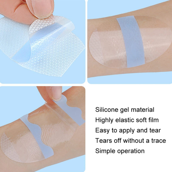 20pcs /Pack Oval Small PU Film Silicone Gel Water-resistant Breathable Ear Patch