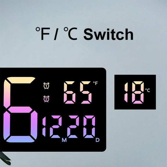 5526 LED Digital Display Electronic Wall Clock Multifunctional Countdown Alarm Clock(A Pink)