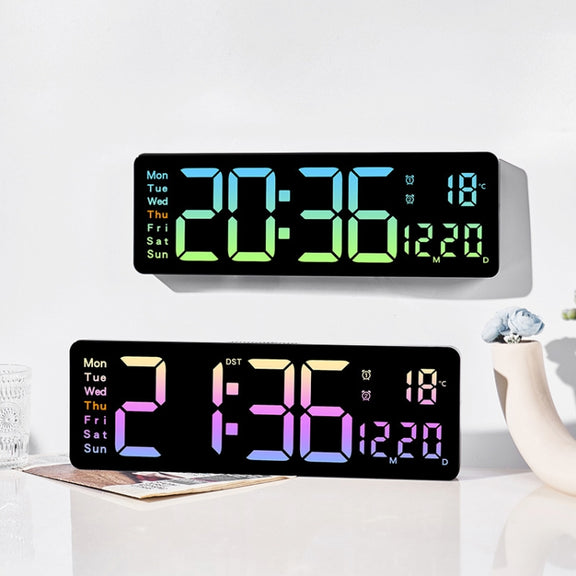 5526 LED Digital Display Electronic Wall Clock Multifunctional Countdown Alarm Clock(A Pink)