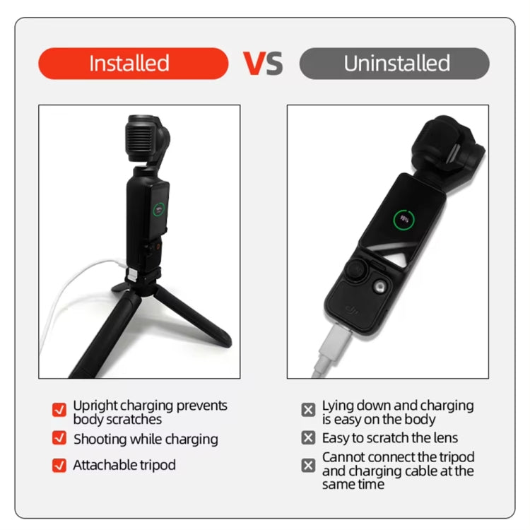 For DJI OSMO Pocket 3 Camera Charging Base Quick Release Mount Adapter With 1/4 Inch Hole, Spec: With Tripod - free shipping - PMC Jewellery - Order now!