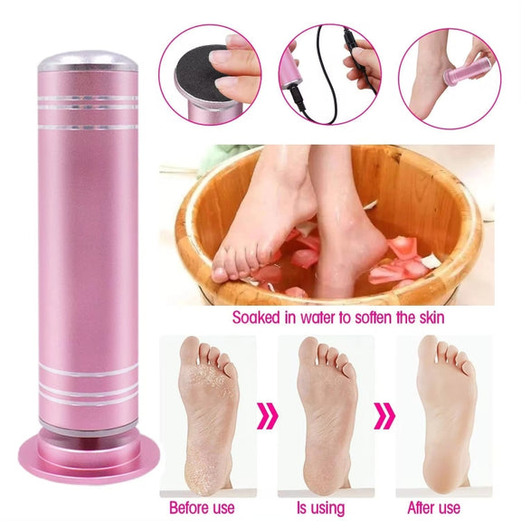 Electric Foot Grinder Calluses Dead Skin Remover With 60pcs Replaceable Sandpaper Discs US Plug(Black)
