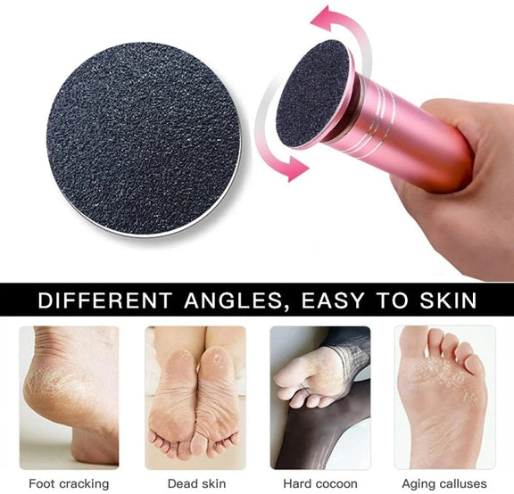 Electric Foot Grinder Calluses Dead Skin Remover With 60pcs Replaceable Sandpaper Discs EU Plug(Gold)