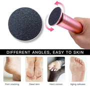 Electric Foot Grinder Calluses Dead Skin Remover With 60pcs Replaceable Sandpaper Discs US Plug(Pink)