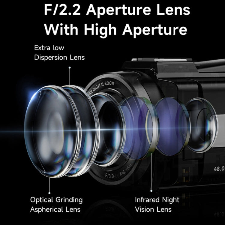 HDV-255K 5K/30FPS 16X Zoom Outdoor Sports HD Electronic Anti-Shake Digital Camera(US Plug) - Video Cameras by PMC TechLife | Online Shopping South Africa | PMC TechLife | Buy Now Pay Later Mobicred