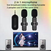 3.5mm Receiver Wireless Lavalier Microphone 9-inch Fill Light Tripod Set for Live Photography, Spec: Double Mic