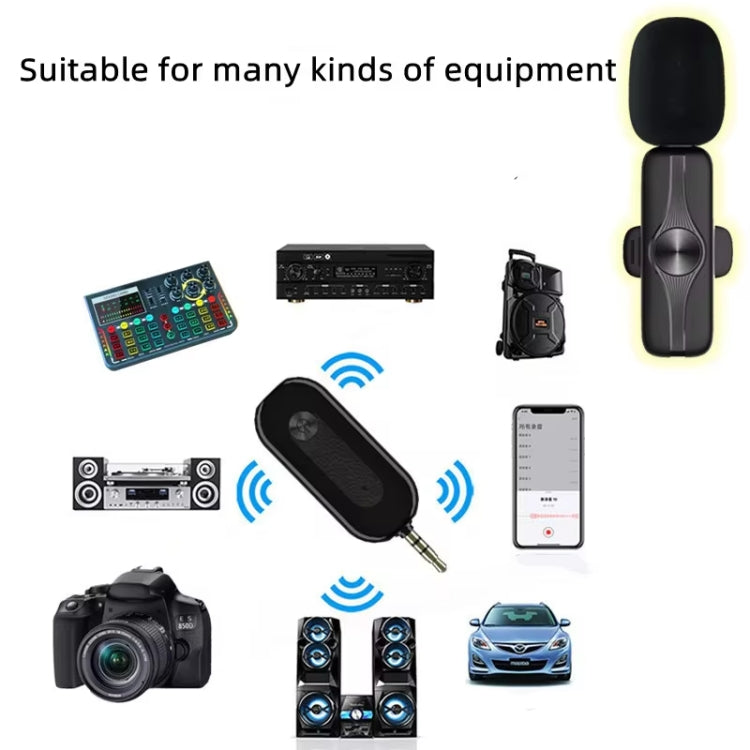 3.5mm Receiver Wireless Lavalier Microphone 9-inch Fill Light Tripod Set for Live Photography, Spec: Double Mic