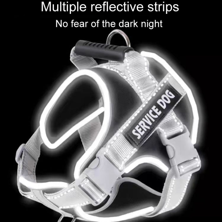 Large Dog Explosion Proof Punch Chest Harness Dog Travelling Leash, Style: Black+1.5m Round Rope(XXL) - Leashes & Chest Strap by PMC TechLife | Online Shopping South Africa | PMC TechLife | Buy Now Pay Later Mobicred