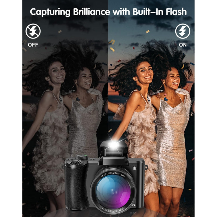 DC206X 5K/30FPS 3.2-Inch 5X Optical Zoom Front And Rear Dual-Camera HD Digital Camera(UK Plug) - Children Cameras by PMC TechLife | Online Shopping South Africa | PMC TechLife | Buy Now Pay Later Mobicred