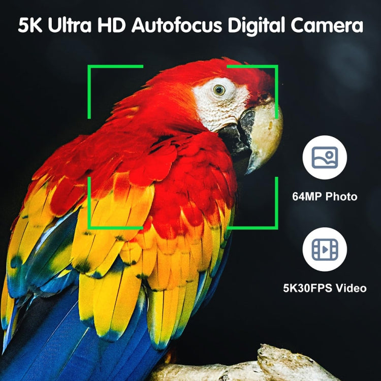 DC206X 5K/30FPS 3.2-Inch 5X Optical Zoom Front And Rear Dual-Camera HD Digital Camera(EU Plug) - Children Cameras by PMC TechLife | Online Shopping South Africa | PMC TechLife | Buy Now Pay Later Mobicred