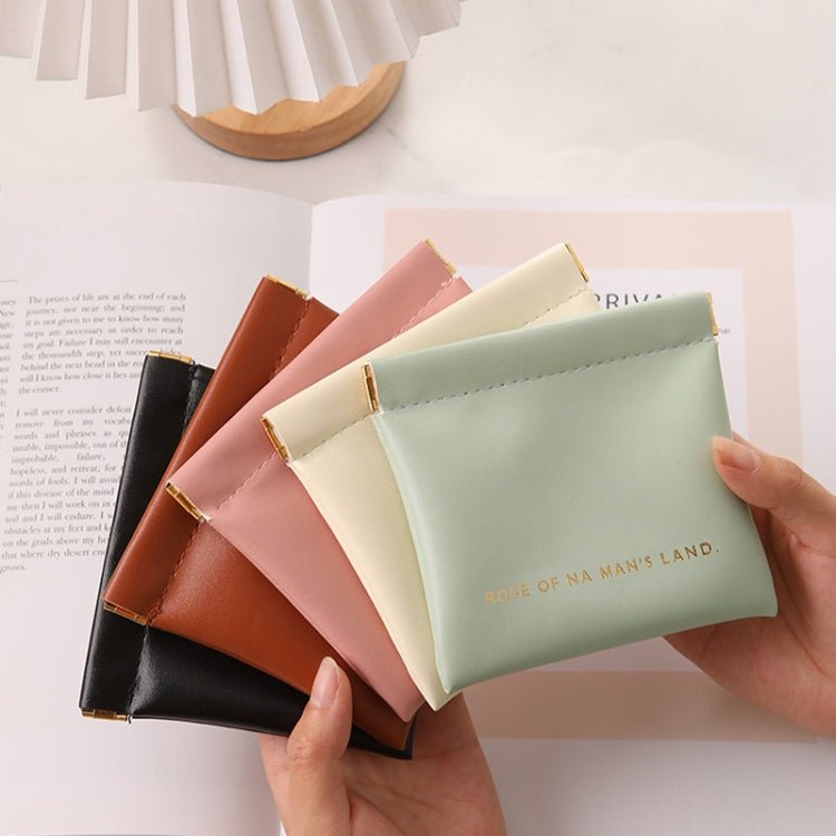 2pcs /Set PU Data Cable Earphone Storage Bag Mini Portable Lipstick Pouch Coin Purse, Size: Large+Small(Brown)