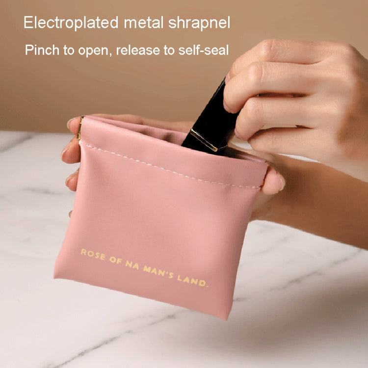 2pcs /Set PU Data Cable Earphone Storage Bag Mini Portable Lipstick Pouch Coin Purse, Size: Large+Small(Black)