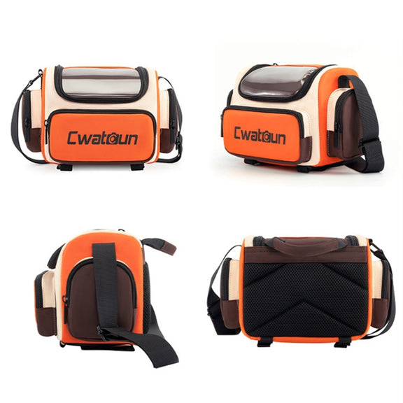 Cwatcun D121 Shoulder Crossbody Camera Bag Colorful Large Capacity Water-resistant Digital Photography Bag, Color: Small Orange Red