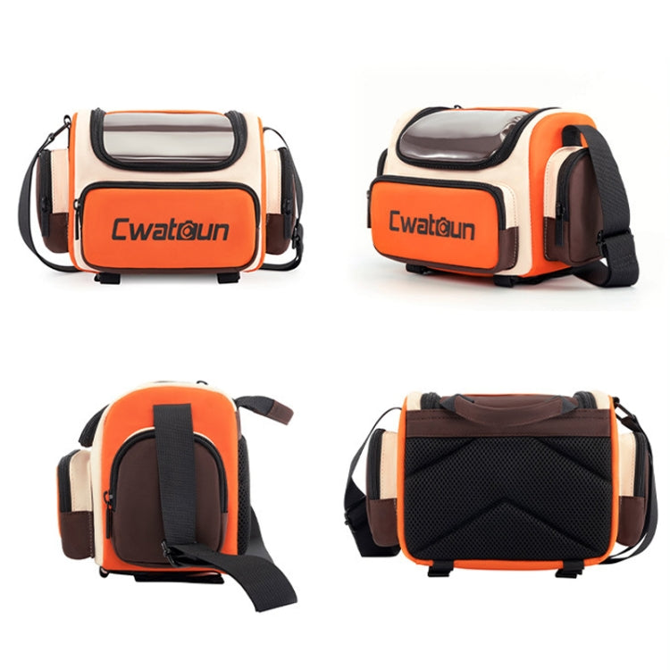 Cwatcun D121 Shoulder Crossbody Camera Bag Colorful Large Capacity Water-resistant Digital Photography Bag, Color: Small Orange Red