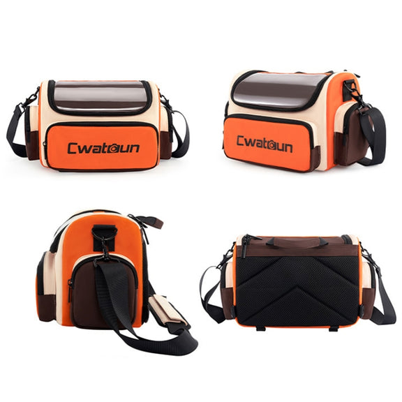 Cwatcun D121 Shoulder Crossbody Camera Bag Colorful Large Capacity Water-resistant Digital Photography Bag, Color: Large Orange Red