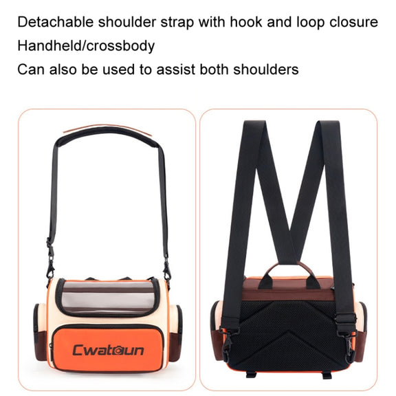 Cwatcun D121 Shoulder Crossbody Camera Bag Colorful Large Capacity Water-resistant Digital Photography Bag, Color: Large Orange Red