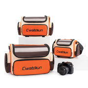 Cwatcun D121 Shoulder Crossbody Camera Bag Colorful Large Capacity Water-resistant Digital Photography Bag, Color: Large Orange Red