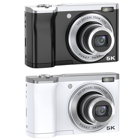 DC305X 5K/30FPS 2.8-Inch HD Shooting 5X Optical Zoom Anti-Shake Digital Camera, Color: White EU Plug