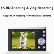 DC305X 5K/30FPS 2.8-Inch HD Shooting 5X Optical Zoom Anti-Shake Digital Camera, Color: Black EU Plug