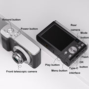 DC305X 5K/30FPS 2.8-Inch HD Shooting 5X Optical Zoom Anti-Shake Digital Camera, Color: White EU Plug