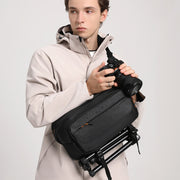 Cwatcun D133 Camera Chest Bag Multi-functional Handheld Slanting Cross Shoulder Camera Casual Bag, Color: Medium Black
